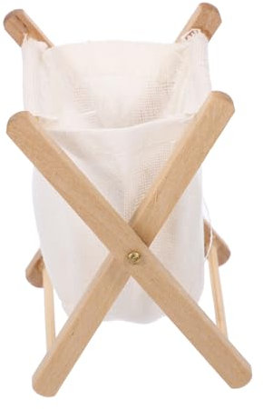 GLSTOY Doll Mini Dirty Clothes Basket Laundry Sorter Laundry Storage Basket Dollhouse Laundry Basket Toy Basket Nursery Basket Dirty Clothes Bin Laundry Bin Nursery Hamper Wooden White