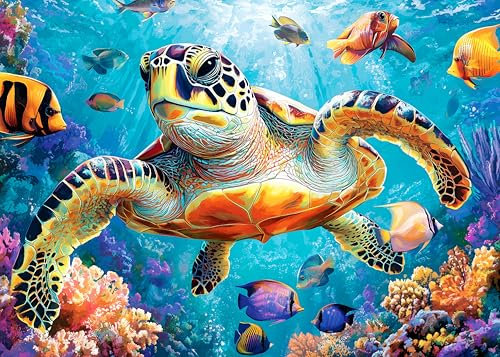 AveJoys Puzzle für Erwachsene 1000 Teile Meeresschildkröte 70 x 50 cm Puzzles für Erwachsene Pädagogisches Spiel Herausforderung Spielzeug 1000 Teile Puzzles für Erwachsene Kinder