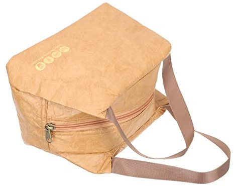 Ciieeo Bento-box-tasche Aus Kraftpapier Faltbare Lunch-tasche Mit Reißverschluss Und Tragbar Für Schule Arbeit Oder Camping Aluminiumfolien-design Für Isolierung
