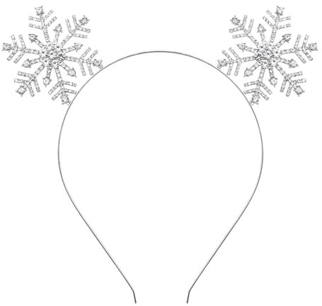 TELAIN Weihnachts-Haarreif für Damen | Schneeflocken-Stirnband mit Strass | Weihnachts-Accessoire für Festliche Party Dekoration