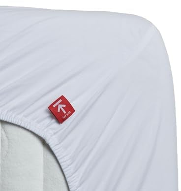 Beddinghouse Jersey Lycra - Spannbettlaken für Topper mit Split - 160x200/220 - Weiß