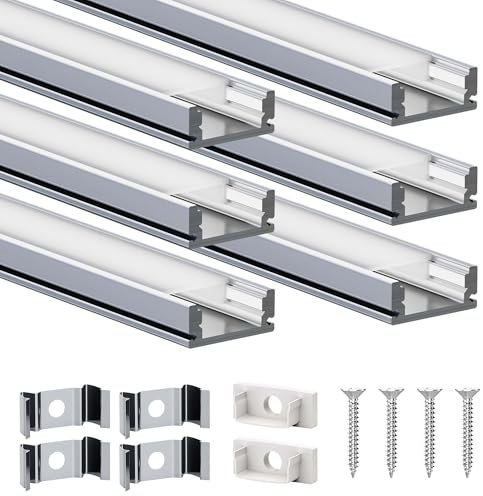 LASLUX LED-Aluminiumprofil 54757325 (17.4×7mm U-Form, 6×1 Meter)