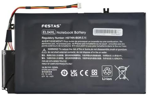 FESTAS EL04XL Batterie Compatible avec HP Envy TouchSmart 4 ENVPR4 i5-3317U Envy 4-1000 4-1001TU 4-1008TX 4-1014TU 4-1020TX Series TPN-C102 HSTNN-IB3R HSTNN-UB3R 681879-1C1 Ordinateur PC Portable