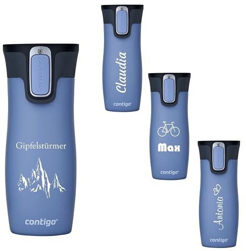 Contigo Tazza termica West Loop Autoseal con incisione, in acciaio inox, da viaggio, a prova di perdite (Earl Grey)