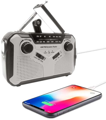 Radio Portable Urgence Militaire, FM/AM/SW Radio de Secours avec Rechargement du Solaire Radios Dynamo à Manivelle avec Lampe de Poche Lampe Lecture LED 3000mAh Powerbank SOS Alarm Outdoor Camping