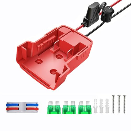 1 Pack Power Wheel Adapter for Milwaukee M18 Battery Adapter 18V Power Wheels Battery Converter with Fuses & Wire Terminals, 14AWG Wire, Power Connector for DIY Rc Car Toys, Rc Truck and Robotics