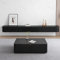 Ecoxsnz Floating TV Unit with Flip-Down Doors, 180 CM Wall Mounted TV Stand With Drawers, Floating TV Media Cabinet With Storage for Living Room & Bedroom (Black, 180cm)
