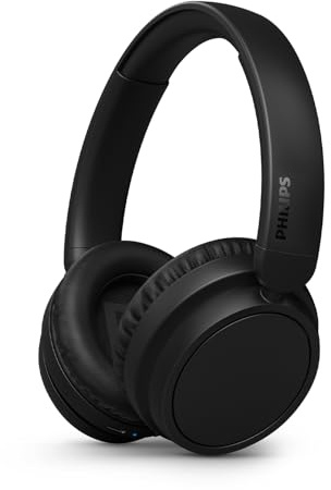 PHILIPS TAH5219BK/00 Casque Bluetooth sans Fil Léger on‑Ear – Jusqu’à 65 h d’autonomie, Son Naturel, appels clairs, Basses dynamiques, Recharge USB‑C 2 h, Housse Souple – Noir