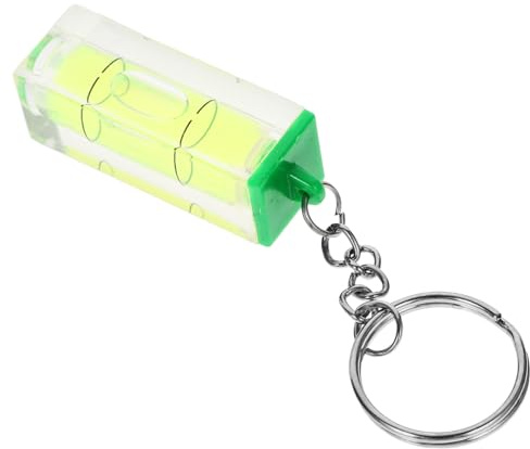 HOMSFOU Spirit Level Keychain with High-Precision Bubble Lightweight Pocket Pendant for DIY and Construction Stylish Chain Accessory for Men and Women Practical Horizontal Random Color