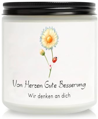 Geschenke zuGenesungsgeschenk Frauen, Mutmacher Geschenk für Freundin Schwester Depressive zum Weihnachten Geburtstag Get Well Soon Giftsr Guten Besserung, Handmade Lavendel-Soja-Duftkerze