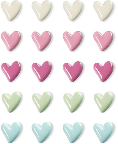 Imanes Nevera 20Pcs Reutilizables Corazón 3D para Imanes Pequeños