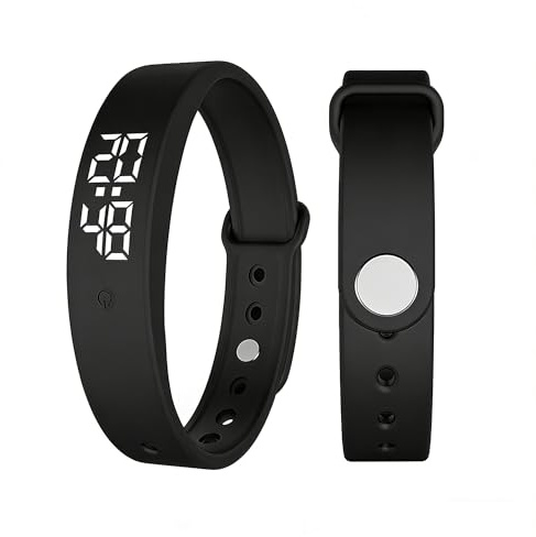 AHYDFSR Bracelet Reveil Vibrant, 2026 Nouveau Bracelet Reveil, Réveil Silencieux, Jusqu'à 10 Alarmes Personnelles, Montre de Réveil avec Vibration Douce pour Enfants et Adultes
