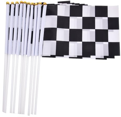 Für Rennwagen - Handkariertes Banner Mit 10 Handgefertigt, Rennsport | Robuste 5 X 8 Zoll Handgehaltene Flagge Mit Oben A, Lustiges Set