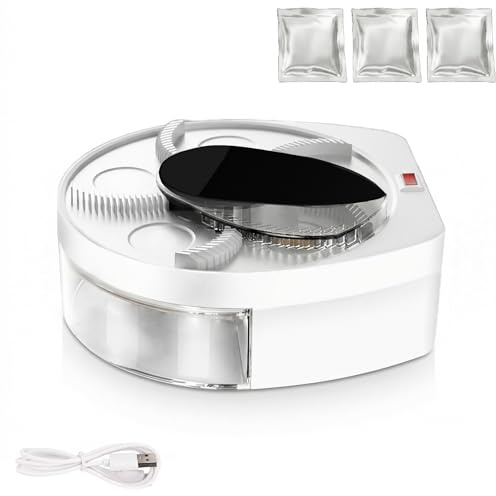 Piège à Mouches Électrique Rotatif 360° Mural, Silencieux, Batterie Rechargeable 72h USB, avec 3 Appâts, Anti-Moustiques pour Cuisine Maison Restaurant