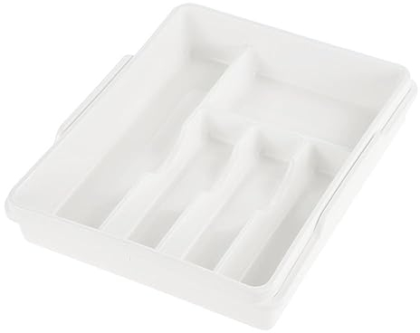 keeeper Franka Besteckkasten ausziehbar, Polypropylen, Weiß, 38 x 32 x 7,5 cm