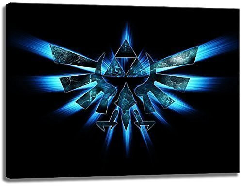 Paul Sinus Art Hyrule Emblem - Zelda Motiv auf Leinwand im Format: 120x80 cm. Kunstdruck als Wandbild