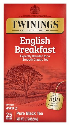 Twinings English Breakfast Tea, 17 oz, 25 Pack