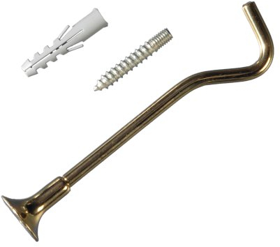 Raffhaken Schalhaken Schalhalter Drapierhaken | 10 cm Messing | 1 Stück