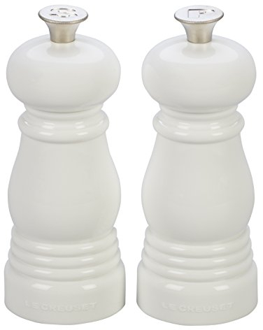 Le Creuset Petite Salz- und Pfeffermühlen-Set, je 12,7 x 5,1 cm, Weiß