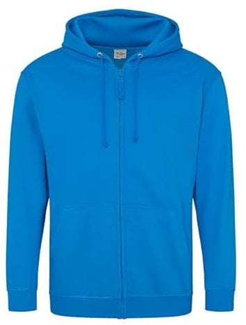 AWDis Just Hoods Men's Zoodie Hoodie, Blue (Sapphire Blue), X-Large