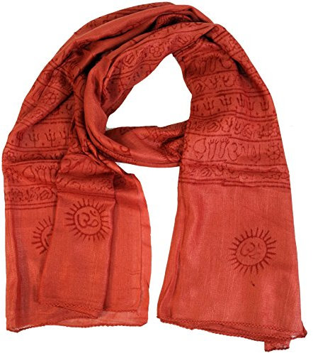 GURU SHOP Dünnes Baba Tuch, Benares Lunghi - Rostorange, Herren/Damen, Synthetisch