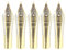 Gullor 5PCS Fountain Pen Nibs Fit Jinhao 159/450/750, Gold, Bent Nib