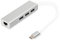 DIGITUS USB 3.0 Typ C 3-Port Hub mit Gigabit Ethernet Adapter, 3x USB A, 1x RJ45 LAN, Silber