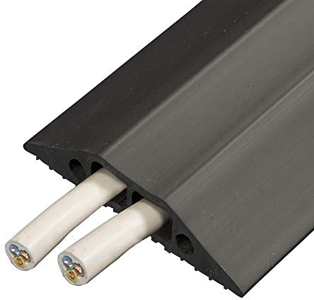 1.5m (150cm) x 83mm with Twin Internal Cable Channel - Heavy Duty Rubber Floor Cover Protector - Conduit Tunnel Sleeve – Great for Home, Office, Warehouse – Walk Over Wire Management