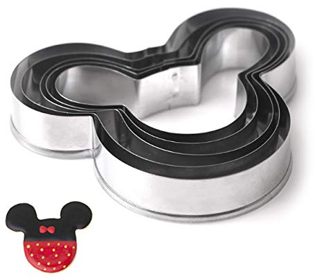 Anlin 5 pcs/lot Mickey Moule à Cake Moules de cuisine outils de cuisson Biscuit Emporte-pièce en forme de Mickey et Cookie timbres