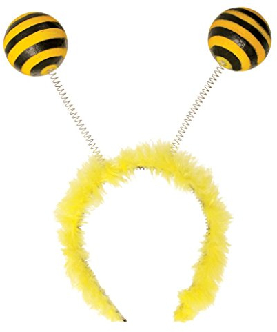 KarnevalsTeufel Bienen-Wabbles-Haarreif, Karneval, Biene, Mottoparty, Zubehör, Bommel, Party