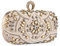 Diamond Evening Handbags Beading Dinner Bags Ladies Pures Hard Shell Clutches With Detachable Chain Strap for Parties Wedding Clubs (Gold-2)