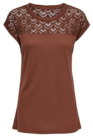 ONLY Women's Onlnicole S/s Mix Top Noos T-Shirt Not Applicable, Henna, X-Small