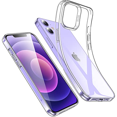 ESR für iPhone 12 Hülle/iPhone 12 Pro Hülle, Klare Stoßfeste Dünne Silikon Handyhülle iPhone 12/12 Pro Case, Vergilbungsbeständige Dünne Transparente TPU Schutzhülle, Project Zero Serie, Klar