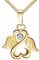 JEVELION Goldkette Engel-Herz-Flügel-Anhänger 333 Gold 8 Karat, Kettenanhänger für Damen mit Zirkonia. Mit Kette Länge 60 cm