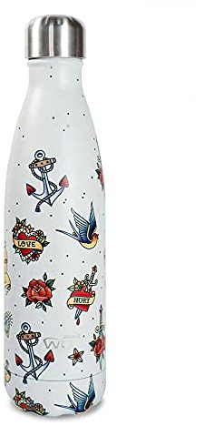 WD Lifestyle Bottiglia Termica 500ML Decorazione Tatuaggi