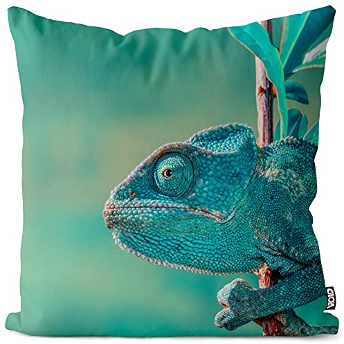 VOID Chamäleon Dschungel Urwald Kissenbezug Kissenhülle Sofakissen Kissen Deko Outdoor-Kissen Dekokissen, Kissen Größe:50 x 50 cm