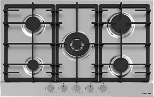 Piano Cottura 5 fuochi a Gas da 75 cm Piano Inox Spazzolato