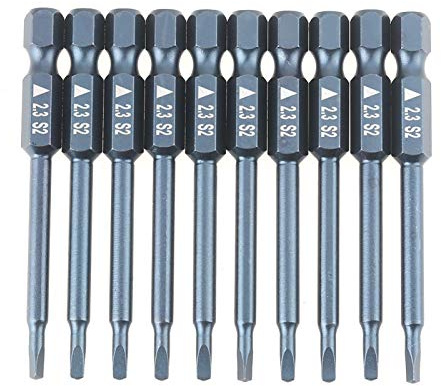Tyenaza Dreieck-Schraubendreher-Bit, 10 Stück 1/4 Zoll Schaft 65 mm Legierungsstahl-Kopf-Schraubendreher-Bits, magnetische Schraubendreher-Bits, geeignet für elektrische Schraubendreher, Bohrer