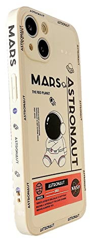 Yonds Queen für iPhone 12 Niedliches Hülle, Cool Cartoon Astronaut Space Rakete Mond Design Stilvoll Stoßstange weiches TPU rutschfeste Stoßfeste Schutzhülle (iPhone 12, Weiß)
