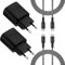 KAIMENGLONG Caricabatterie Rapido USB C da 2 Pezzi da 25 W Caricatore con Cavo in Nylon USB-C da 2 m Per Samsung Galaxy S25 S24 S23 S22 S21 Ultra S20FE S10 S10e S9 Note 20/10, A55 A52 A71