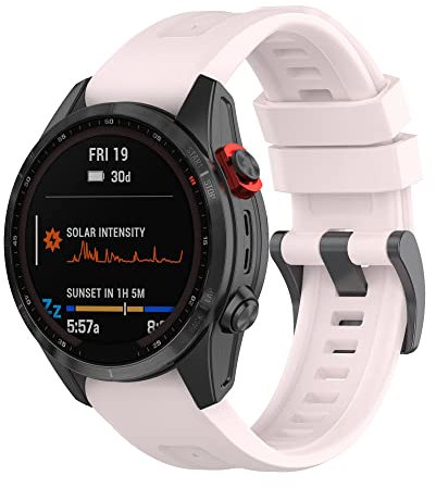 Yikamosi Compatible avec Garmin Fenix 7 Bracelets,22MM libération Rapide Silicone Souple Fermoir en acier inoxydable Remplacement Bracelet pour Garmin Fenix 7/EPIX Gen 2,Rose