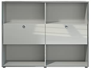 trendteam smart living - Highboard Schrank - Büro - Infinity - Aufbaumaß (BxHxT) 147 x 113 x 37 cm - Farbe Hellgrau - 195288221