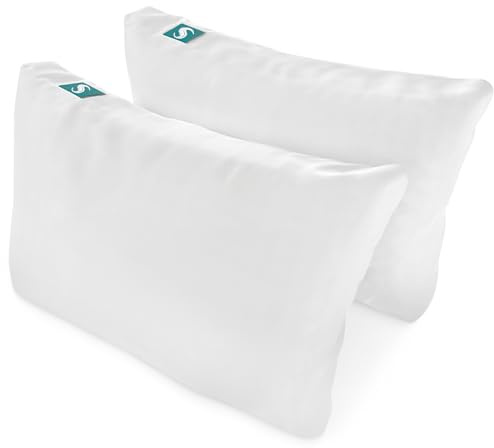 Sleepgram 2-Pack Cooling Bed Pillows & Removable Cover for Sleeping Sets, Queen Size - Adjustable and Washable Bedding Pillow Set for Comfortable Sleep