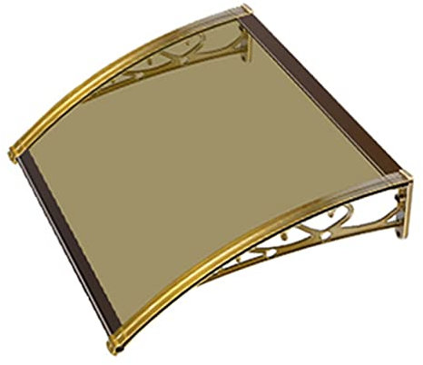 GOFQB Front Door Canopy Over Porch Canopy Aluminum Alloy Canopy Arc Shape Shelter Canopy For Back Door, Porch, Window (Color : Brown, Size : 150X100cm)