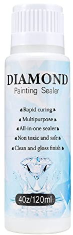 Diamond Painting Glue, 120 ml, sigillante per pittura con diamantini fai da te, con testa in spugna, per puzzle 5D, antiossidante lucido per Diamond Painting