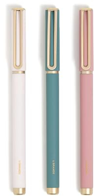 U Brands Catalina Felt Tip Flair Pens for Journaling, 3 Count Soft Touch