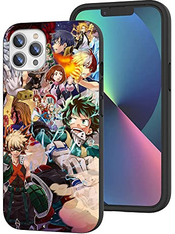 WANGQINHAI Kompatibel mit iPhone 13 Pro Hülle, Anime Cool Manga TPU Fallschutz Stoßdämpfende Kratzfeste Handyhülle Cover (Cartoon-Comic-My-Hero-Academia-3)