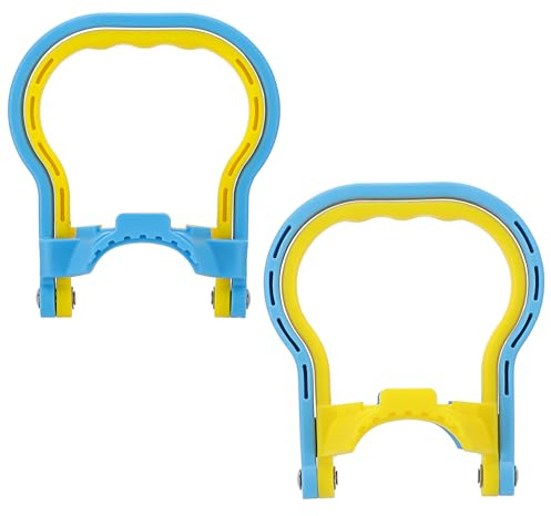 Sumnacon 2 Pack Advanced Ergonomic 5 Gallon Water Bottle Handle,Drinking Water Bottle Handle,Fit 5 Gallon Water Bottle Caps,5 Gal Bottle Carrier (Flat Handle - Yellow & Blue (2pcs)