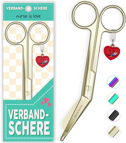 Nurse is Love Verbandsschere Pflege, Verbandschere Krankenschwester Schere aus Edelstahl scharf, abgerundete Spitze | für rettungsschere | Trauma schere mit bunt Designs | krankenschwester