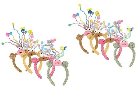 Abaodam 8 Stk Kleines Monster-stirnband Lustige Haarreifen Alien-stirnband Schöne Haarreifen Cartoon-haarreifen Bommelkopf Bopper Monster-haarreifen Bärenstirnband Flauschige Stoff Antenne